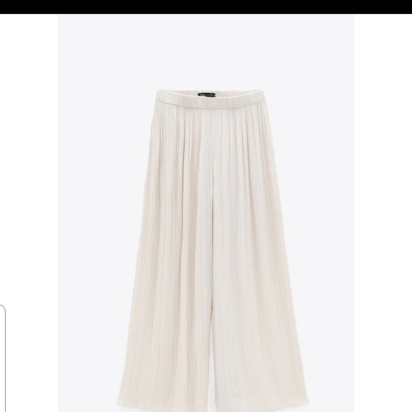 Zara Palazzo Pleated Pants - Vanilla - Picture 8 of 11